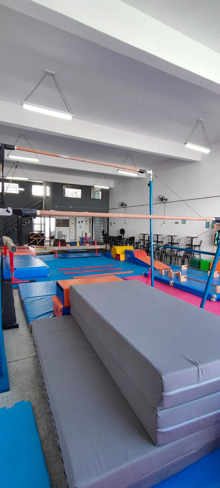 Trave de equilíbrio e colchões da CatLeap Gym